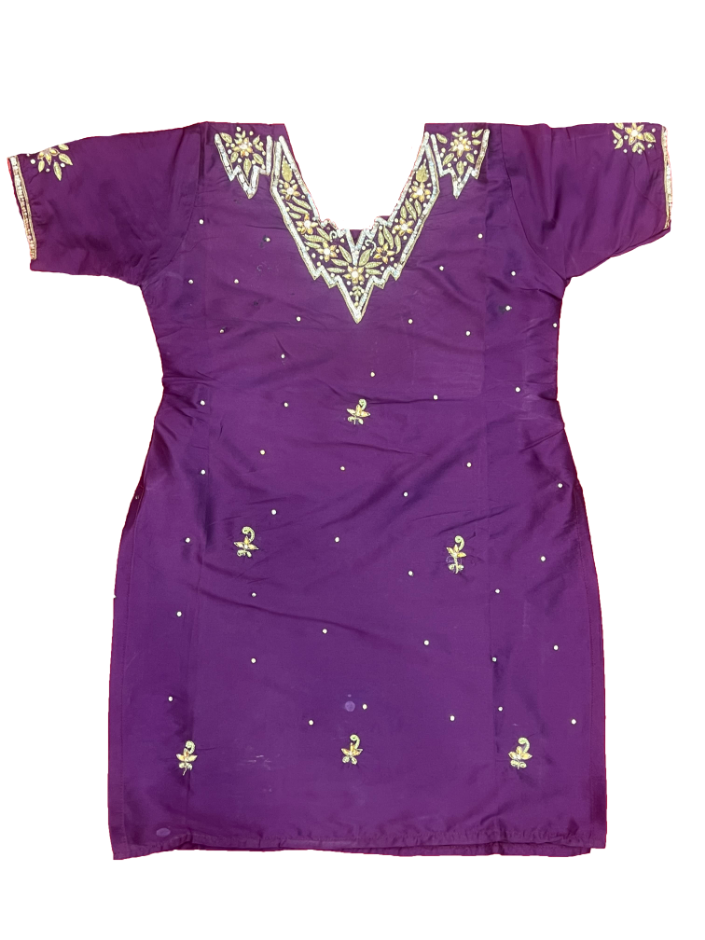 Amaranth Purple suit with Zari Work