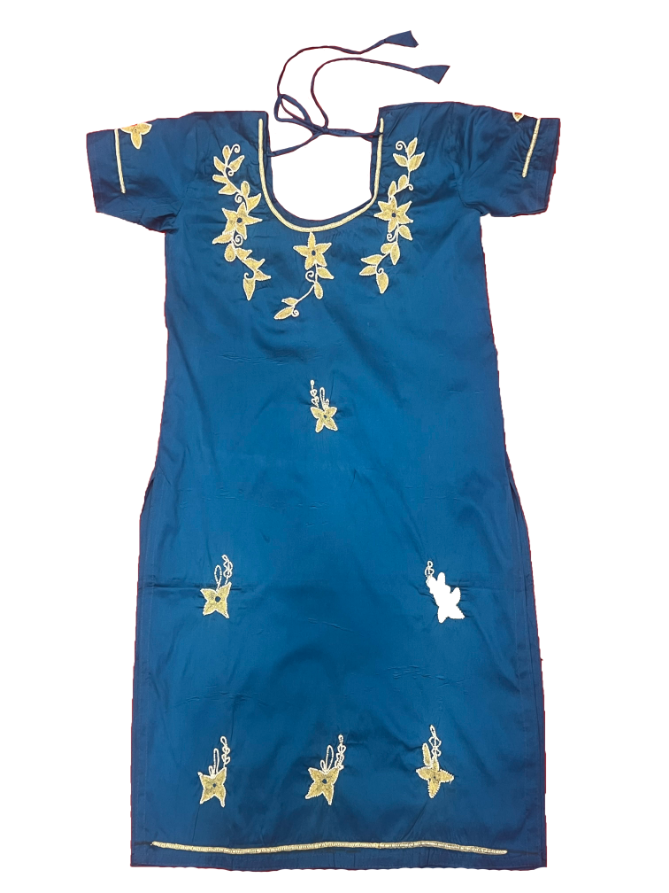 Bahama Blue Suit With Zari Work