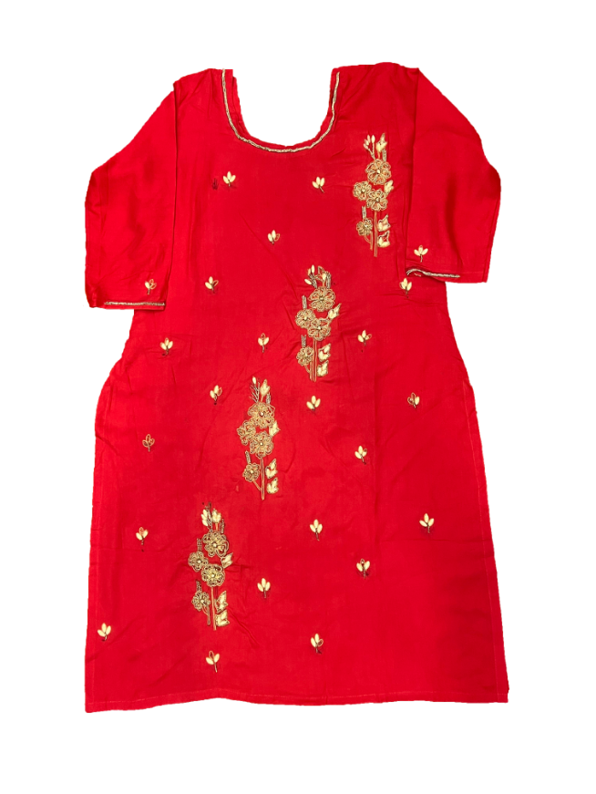 Cherry suit With Zari Work