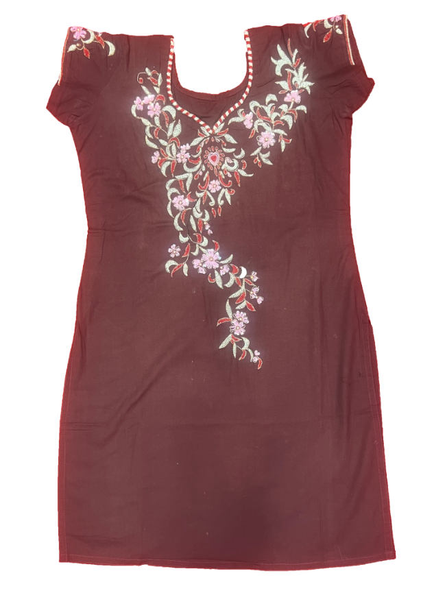 Old Coffee  Suit With Zari Work