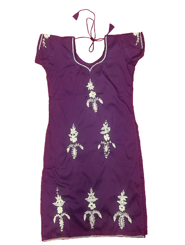 Palatinate Purple   Suit With Zari Work