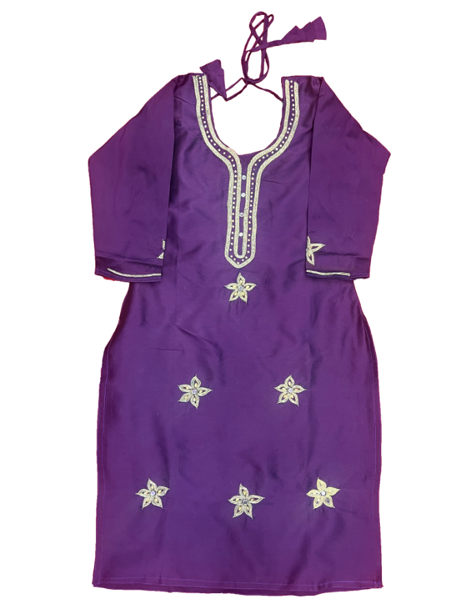 Berry Blackmail Suit With Zari Work