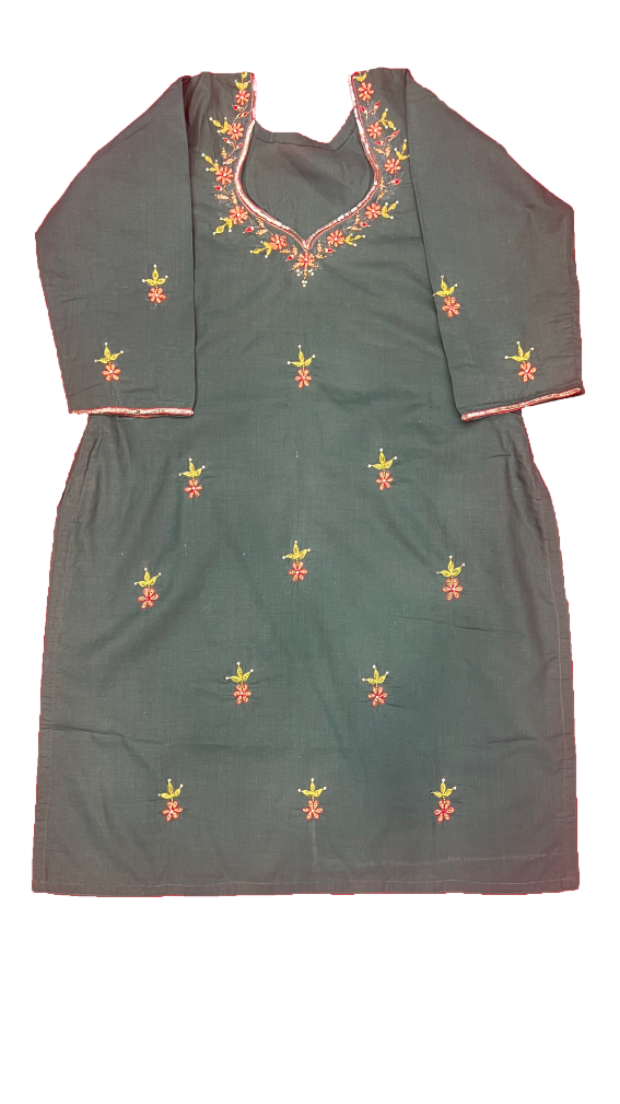 Corduroy Suit With Zari Work